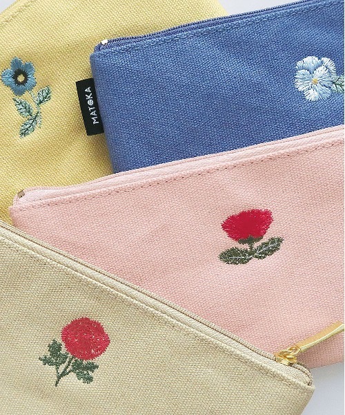 COMMON WARE（コモンウェアー）の「EC:松尾みゆき　お花刺繍付きペンケース（ペン類・レディース・ネイビー/ベージュ/ベビーピンク/ライトイエロー・FREE）」の6枚目の写真