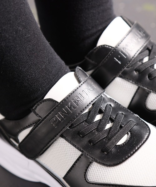 PINKHUNT（ピンクハント）の「PINKHUNT ピンクハント オーロラライン スニーカー 9161（スニーカー・キッズ・ブラック/ホワイト・S size/M size/L size）」の8枚目の写真