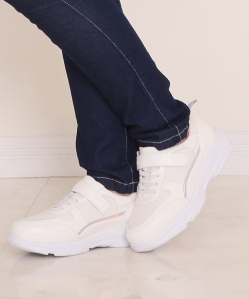 PINKHUNT（ピンクハント）の「PINKHUNT ピンクハント オーロラライン スニーカー 9161（スニーカー・キッズ・ブラック/ホワイト・S size/M size/L size）」の12枚目の写真