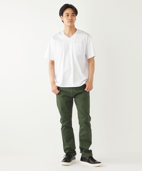 SHIPS Colors（シップス カラーズ）の「SHIPS Colors:シルケット コットン Vネック ポケット Tシャツ◇（Tシャツ/カットソー・メンズ・ブルー/ブラック/オリーブ/ホワイト/ライトグレー・SMALL/MEDIUM/LARGE/X-LARGE）」の10枚目の写真