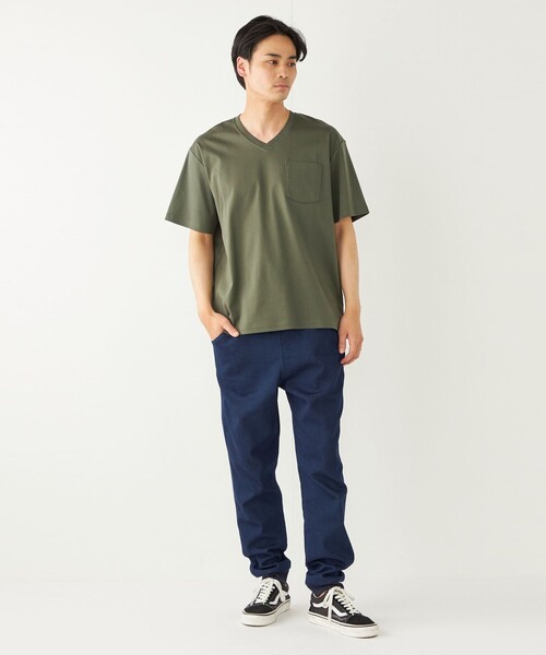 SHIPS Colors（シップス カラーズ）の「SHIPS Colors:シルケット コットン Vネック ポケット Tシャツ◇（Tシャツ/カットソー・メンズ・ブルー/ブラック/オリーブ/ホワイト/ライトグレー・SMALL/MEDIUM/LARGE/X-LARGE）」の13枚目の写真