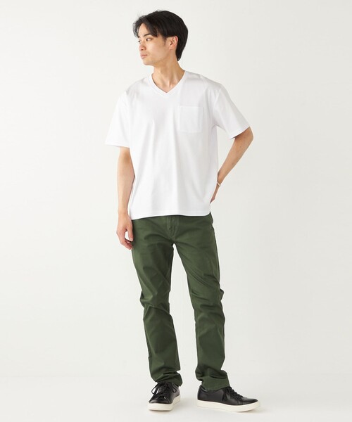 SHIPS Colors（シップス カラーズ）の「SHIPS Colors:シルケット コットン Vネック ポケット Tシャツ◇（Tシャツ/カットソー・メンズ・ブルー/ブラック/オリーブ/ホワイト/ライトグレー・SMALL/MEDIUM/LARGE/X-LARGE）」の18枚目の写真