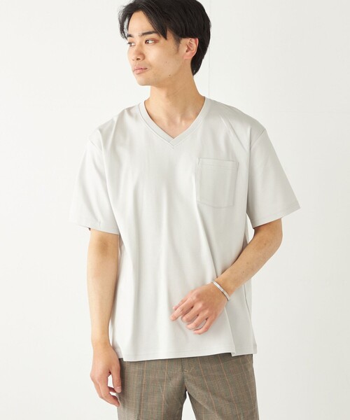 SHIPS Colors（シップス カラーズ）の「SHIPS Colors:シルケット コットン Vネック ポケット Tシャツ◇（Tシャツ/カットソー・メンズ・ブルー/ブラック/オリーブ/ホワイト/ライトグレー・SMALL/MEDIUM/LARGE/X-LARGE）」の22枚目の写真