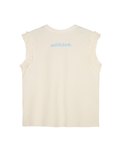 MILKFED.（ミルクフェド）の「RUFFLE TANK TOP（タンクトップ・レディース・ライトブルー/チャコール/オフホワイト・ONE SIZE）」の15枚目の写真