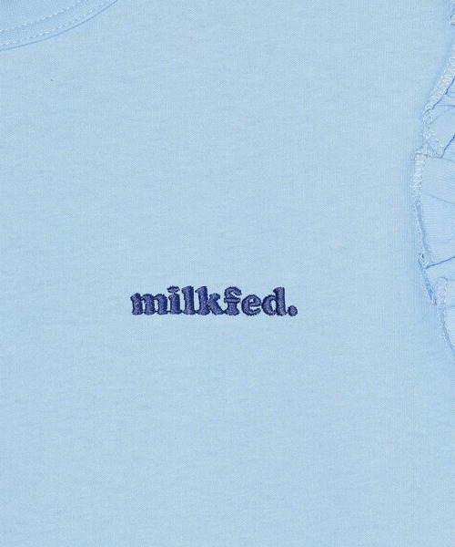 MILKFED.（ミルクフェド）の「RUFFLE TANK TOP（タンクトップ・レディース・ライトブルー/チャコール/オフホワイト・ONE SIZE）」の4枚目の写真