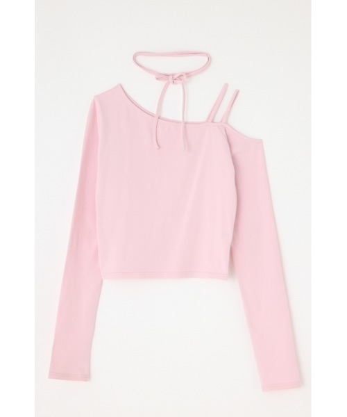 トップス ONE-SHOULDER LAME CUTSEW PINK トップス ONE-SHOULDER LAME CUTSEW PINK トップス ONE-SHOULDER LAME