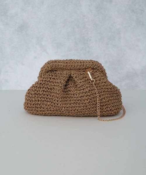 NANO universe（ナノユニバース）の「サマークラッチバッグ（クラッチバッグ・レディース・ブラック/ベージュ・FREE）」の4枚目の写真