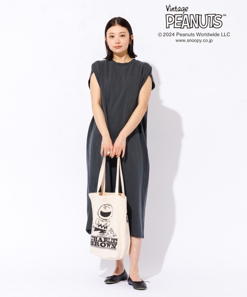 PEANUTS（ピーナッツ）の「【FRUIT OF THE LOOM】PEANUTSトートバッグ / A4サイズ対応（トートバッグ・レディース・ピンク/イエロー/ブルー/グリーン/アイボリー・フリー）」の14枚目の写真