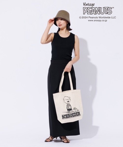 PEANUTS（ピーナッツ）の「【FRUIT OF THE LOOM】PEANUTSトートバッグ / A4サイズ対応（トートバッグ・レディース・ピンク/イエロー/ブルー/グリーン/アイボリー・フリー）」の18枚目の写真