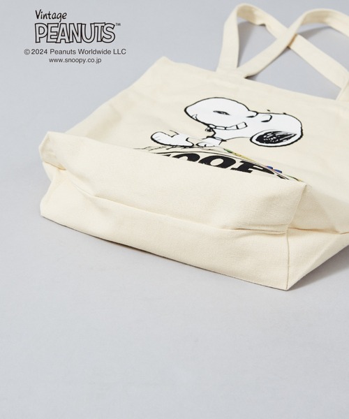 PEANUTS（ピーナッツ）の「【FRUIT OF THE LOOM】PEANUTSトートバッグ / A4サイズ対応（トートバッグ・レディース・ピンク/イエロー/ブルー/グリーン/アイボリー・フリー）」の7枚目の写真