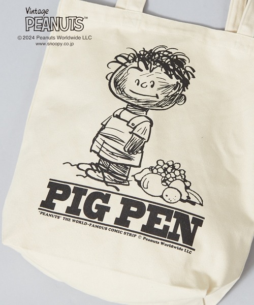 PEANUTS（ピーナッツ）の「【FRUIT OF THE LOOM】PEANUTSトートバッグ / A4サイズ対応（トートバッグ・レディース・ピンク/イエロー/ブルー/グリーン/アイボリー・フリー）」の11枚目の写真