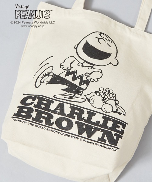 PEANUTS（ピーナッツ）の「【FRUIT OF THE LOOM】PEANUTSトートバッグ / A4サイズ対応（トートバッグ・レディース・ピンク/イエロー/ブルー/グリーン/アイボリー・フリー）」の9枚目の写真