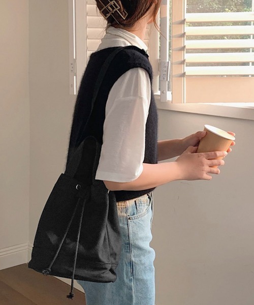 Miniministore(ミニミニストア)の「巾着 ショルダーバッグ レディース 軽量(ショルダーバッグ・レディース・ブラック/アイボリー/ブルー/ライトブラウン/グレー・FREE)」の22枚目の写真