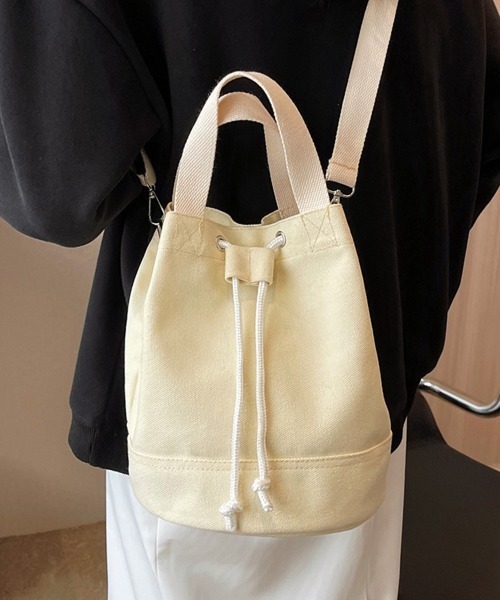 Miniministore(ミニミニストア)の「巾着 ショルダーバッグ レディース 軽量(ショルダーバッグ・レディース・ブラック/アイボリー/ブルー/ライトブラウン/グレー・FREE)」の6枚目の写真