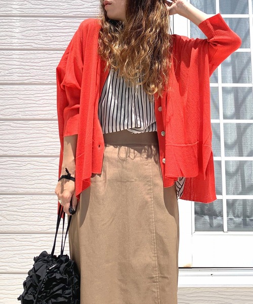 Q（キュー）の「ストライプスキッパーシャツ（シャツ/ブラウス・レディース・ホワイト系/ネイビー系・MEDIUM）」の9枚目の写真