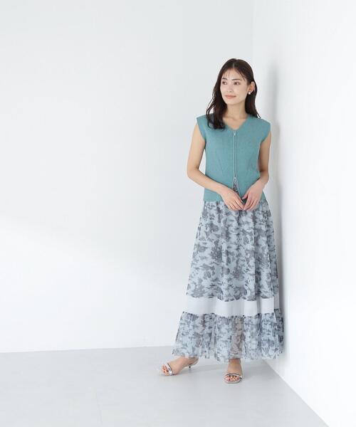 NATURAL BEAUTY BASIC(ナチュラルビューティーベーシック)の「◇シアーラインプリントチュールスカート(スカート・レディース・グリーン系その他/ホワイト系その他・MEDIUM/SMALL)」の16枚目の写真