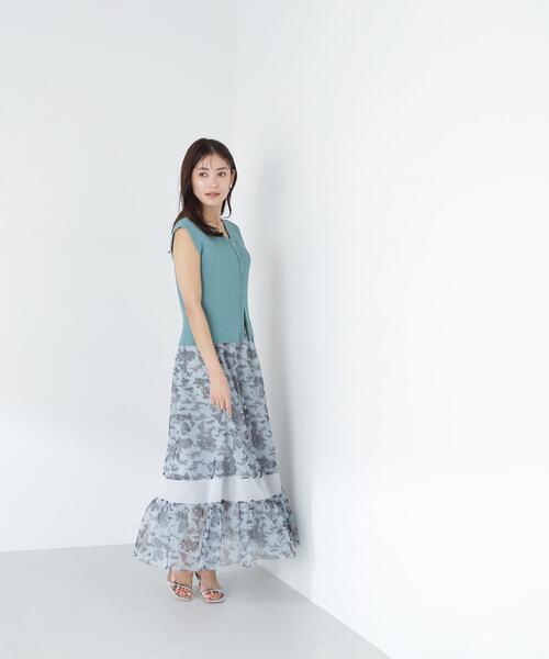 NATURAL BEAUTY BASIC(ナチュラルビューティーベーシック)の「◇シアーラインプリントチュールスカート(スカート・レディース・グリーン系その他/ホワイト系その他・MEDIUM/SMALL)」の13枚目の写真