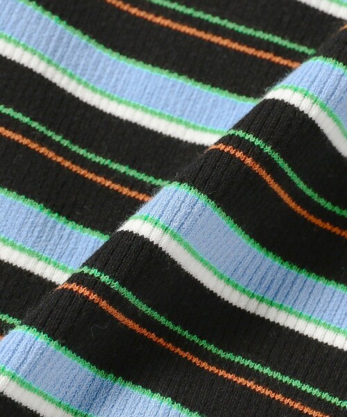 Ray BEAMS(レイビームス)の「Ray BEAMS / マルチ ボーダー レースアップ トップス(ニット/セーター・レディース・ベージュ/ブラック・ONE SIZE)」の16枚目の写真