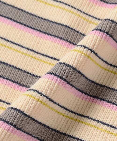 Ray BEAMS(レイビームス)の「Ray BEAMS / マルチ ボーダー レースアップ トップス(ニット/セーター・レディース・ベージュ/ブラック・ONE SIZE)」の20枚目の写真