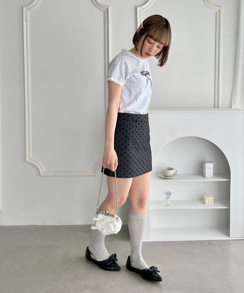 LISSETT Bardot ポプリンミニスカート original]フリルティアードミニスカート | ファッション通販