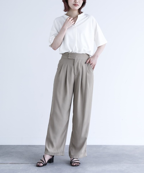 n'OrLABEL（ノアールレーベル）の「【機能素材】『イージーケアスキッパーデザインカットソー』（Tシャツ/カットソー・レディース・ブラック/グレイッシュブルー/オフホワイト/グレイッシュベージュ・1/2）」の20枚目の写真