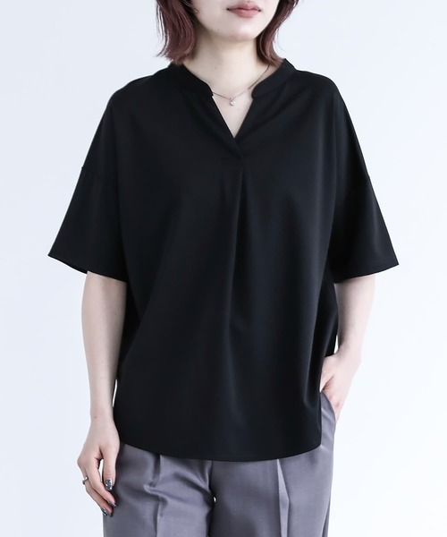 n'OrLABEL（ノアールレーベル）の「【機能素材】『イージーケアスキッパーデザインカットソー』（Tシャツ/カットソー・レディース・ブラック/グレイッシュブルー/オフホワイト/グレイッシュベージュ・1/2）」の19枚目の写真