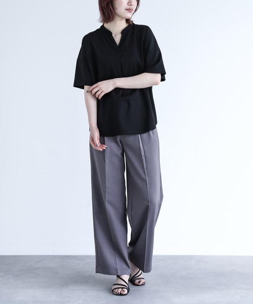 n'OrLABEL（ノアールレーベル）の「【機能素材】『イージーケアスキッパーデザインカットソー』（Tシャツ/カットソー・レディース・ブラック/グレイッシュブルー/オフホワイト/グレイッシュベージュ・1/2）」の17枚目の写真