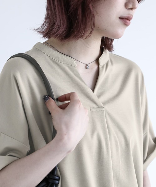 n'OrLABEL（ノアールレーベル）の「【機能素材】『イージーケアスキッパーデザインカットソー』（Tシャツ/カットソー・レディース・ブラック/グレイッシュブルー/オフホワイト/グレイッシュベージュ・1/2）」の16枚目の写真