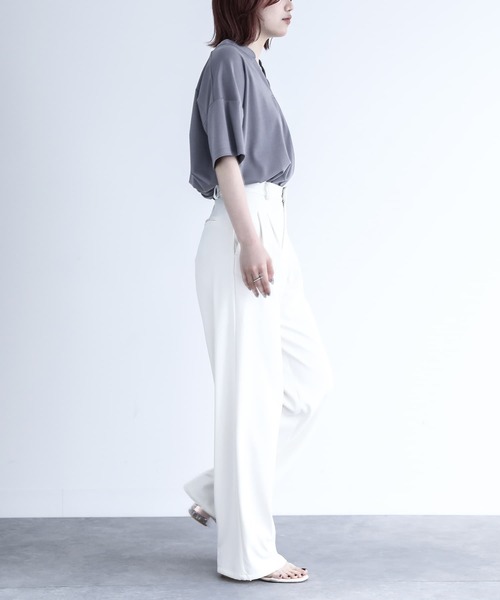 n'OrLABEL（ノアールレーベル）の「【機能素材】『イージーケアスキッパーデザインカットソー』（Tシャツ/カットソー・レディース・ブラック/グレイッシュブルー/オフホワイト/グレイッシュベージュ・1/2）」の11枚目の写真