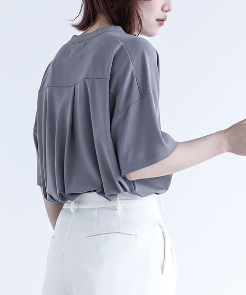 n'OrLABEL（ノアールレーベル）の「【機能素材】『イージーケアスキッパーデザインカットソー』（Tシャツ/カットソー・レディース・ブラック/グレイッシュブルー/オフホワイト/グレイッシュベージュ・1/2）」の12枚目の写真