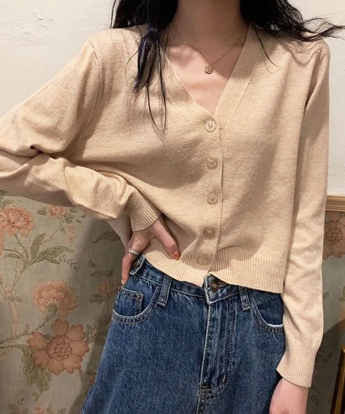 Amulet（アミュレット）の「クロップドカーディガン（カーディガン/ボレロ・レディース・ブルー/ブラック/レッド/グレー/ベージュ・FREE）」の3枚目の写真