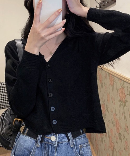 Amulet（アミュレット）の「クロップドカーディガン（カーディガン/ボレロ・レディース・ブルー/ブラック/レッド/グレー/ベージュ・FREE）」の7枚目の写真