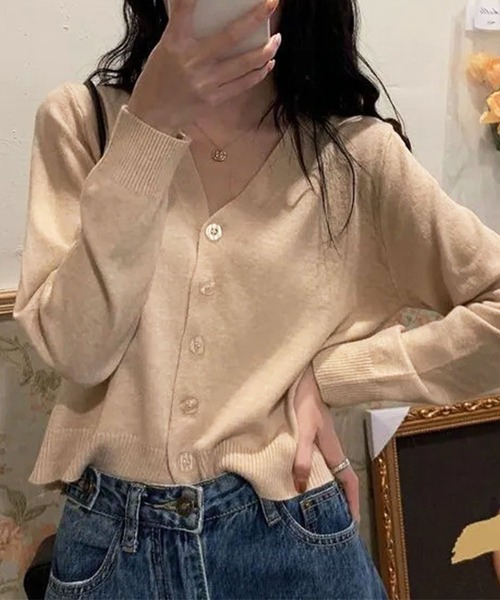 Amulet（アミュレット）の「クロップドカーディガン（カーディガン/ボレロ・レディース・ブルー/ブラック/レッド/グレー/ベージュ・FREE）」の8枚目の写真