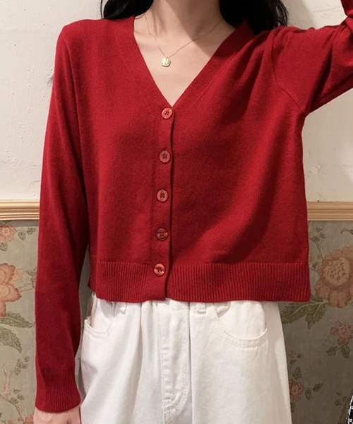 Amulet（アミュレット）の「クロップドカーディガン（カーディガン/ボレロ・レディース・ブルー/ブラック/レッド/グレー/ベージュ・FREE）」の9枚目の写真