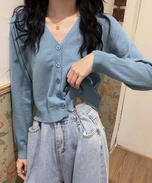 Amulet（アミュレット）の「クロップドカーディガン（カーディガン/ボレロ・レディース・ブルー/ブラック/レッド/グレー/ベージュ・FREE）」の12枚目の写真