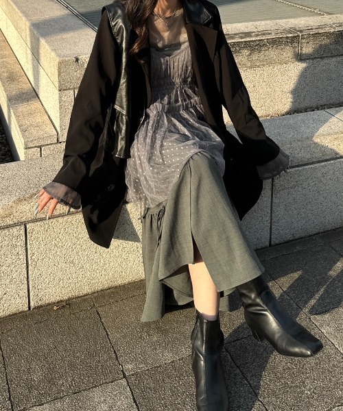 nemne store（ネンネストア）の「《Delfy》アソート刺繍チュールビスチェ（ベスト・レディース・ブラック/グレー・フリー）」の10枚目の写真