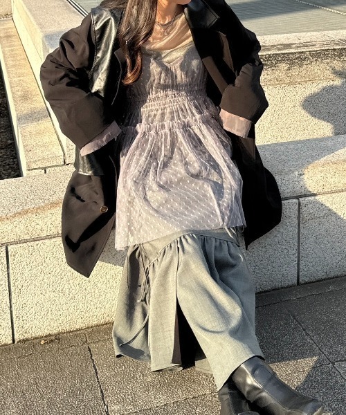 nemne store（ネンネストア）の「《Delfy》アソート刺繍チュールビスチェ（ベスト・レディース・ブラック/グレー・フリー）」の11枚目の写真