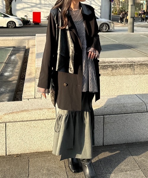 nemne store（ネンネストア）の「《Delfy》アソート刺繍チュールビスチェ（ベスト・レディース・ブラック/グレー・フリー）」の12枚目の写真