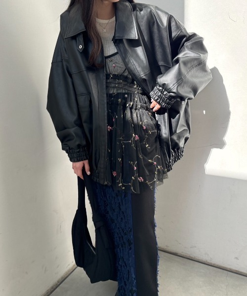 nemne store（ネンネストア）の「《Delfy》アソート刺繍チュールビスチェ（ベスト・レディース・ブラック/グレー・フリー）」の8枚目の写真