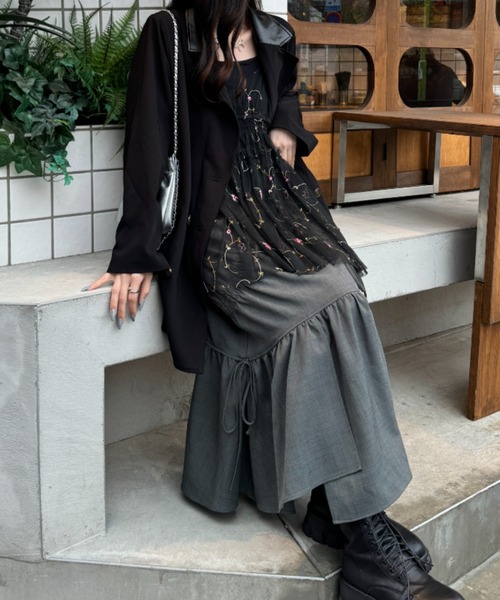 nemne store（ネンネストア）の「《Delfy》アソート刺繍チュールビスチェ（ベスト・レディース・ブラック/グレー・フリー）」の3枚目の写真