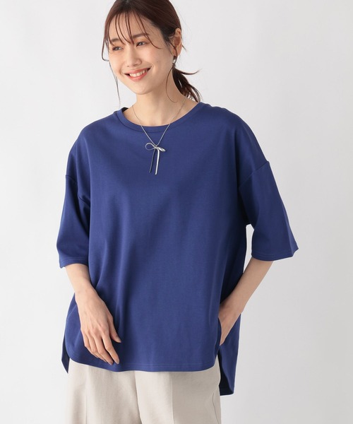 GLOBAL WORK(グローバルワーク)の「なめらかタッチラウンドチュニック/992253(Tシャツ/カットソー・レディース・ロイヤルブルー/グレイッシュベージュ/ブラック/オフホワイト・FREE)」の19枚目の写真