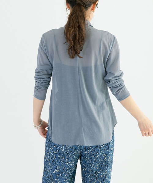 URBAN RESEARCH(アーバンリサーチ)の「シアーカットソーシャツ(シャツ/ブラウス・レディース・ブラック/ブルー系その他/ライトベージュ・FREE)」の17枚目の写真