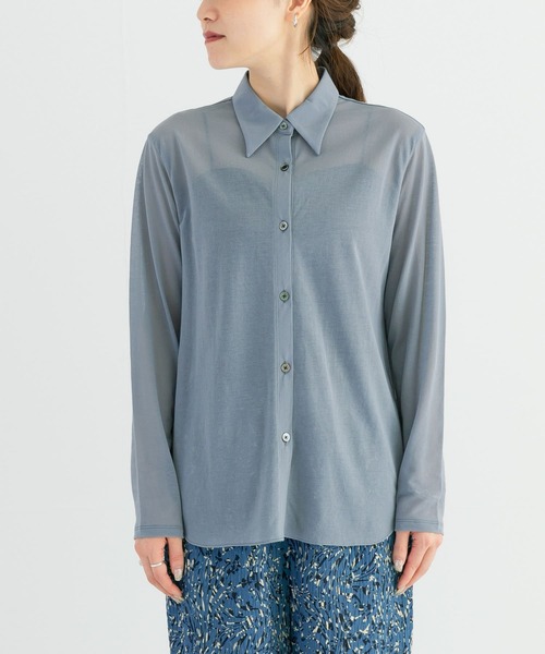 URBAN RESEARCH(アーバンリサーチ)の「シアーカットソーシャツ(シャツ/ブラウス・レディース・ブラック/ブルー系その他/ライトベージュ・FREE)」の22枚目の写真