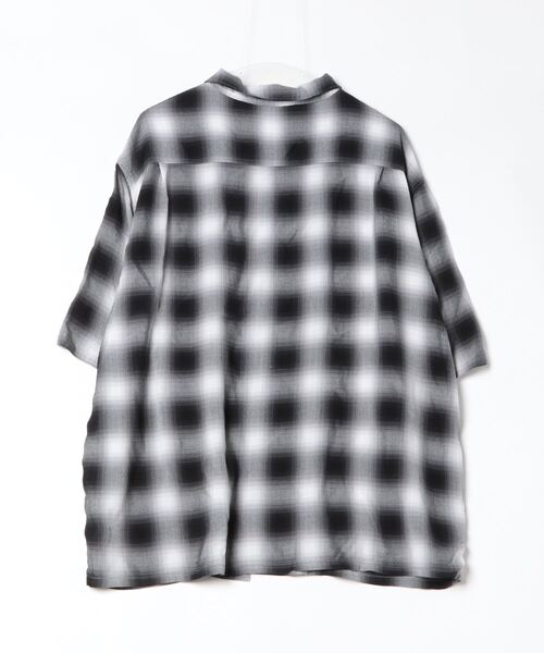 JEANS FACTORY （ジーンズファクトリー）の「[DAN RIVER/ダンリバー] 別注 レーヨンオープンカラーチェックシャツ（シャツ/ブラウス・レディース・ブラック/ブルー/ブラック系その他・M/L）」の4枚目の写真