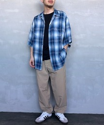 JEANS FACTORY  | [DAN RIVER/ダンリバー] 別注 レーヨンオープンカラーチェックシャツ(シャツ/ブラウス)