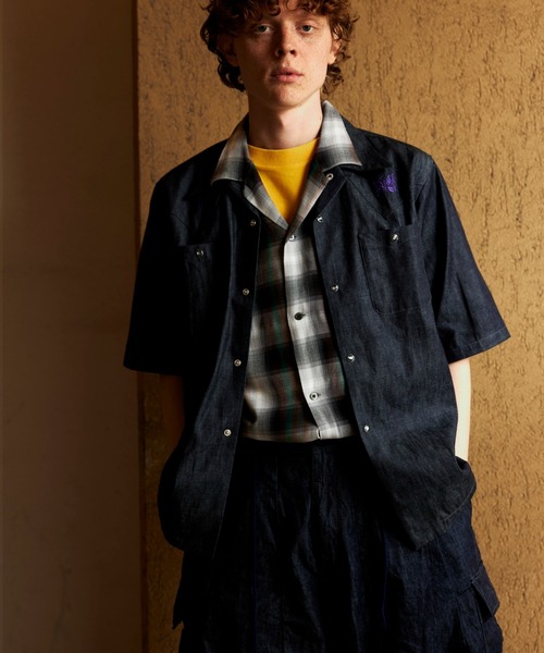 JEANS FACTORY （ジーンズファクトリー）の「[DAN RIVER/ダンリバー] 別注 レーヨンオープンカラーチェックシャツ（シャツ/ブラウス・レディース・ブラック/ブルー/ブラック系その他・M/L）」の8枚目の写真
