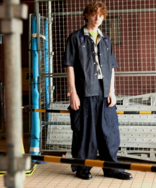 JEANS FACTORY （ジーンズファクトリー）の「[DAN RIVER/ダンリバー] 別注 レーヨンオープンカラーチェックシャツ（シャツ/ブラウス・レディース・ブラック/ブルー/ブラック系その他・M/L）」の10枚目の写真