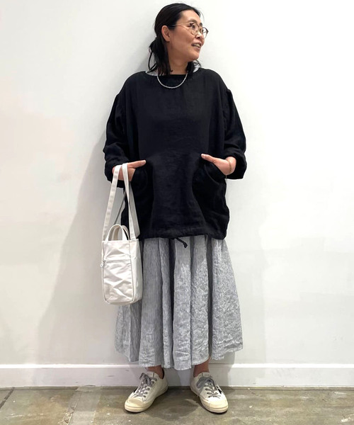 ARMEN】 LINEN HERRINGBONE OVERSIZED PULL（シャツ/ブラウス 