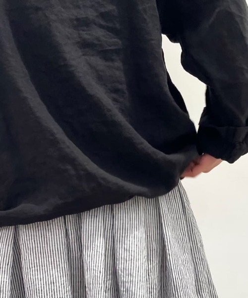 ARMEN】 LINEN HERRINGBONE OVERSIZED PULL（シャツ/ブラウス 