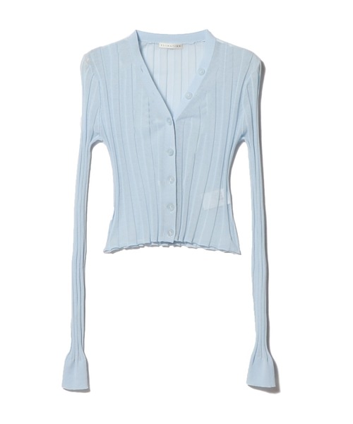 ESTNATION（エストネーション）の「ESTNATION / オーガンジーリブカーディガン（カーディガン/ボレロ・レディース・ライトブルー/ライトベージュ/ブラック・FREE）」の3枚目の写真